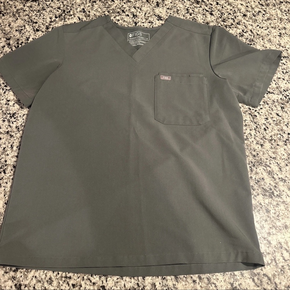 Figs Catarina greenish / Gray Short Sleeve Top sz M